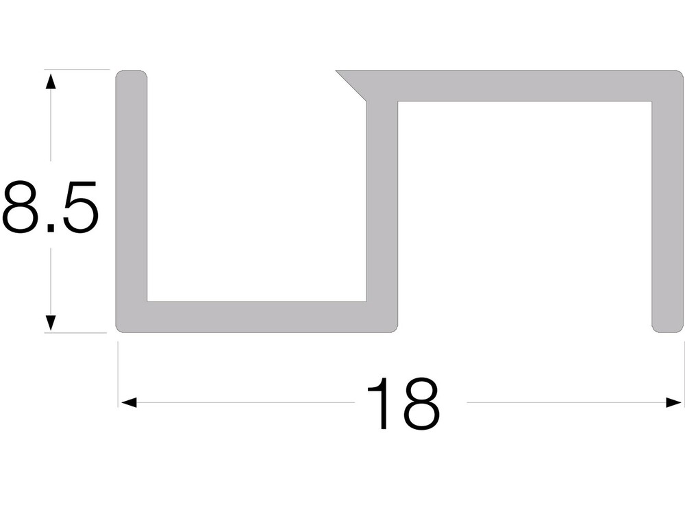 944.06.562 ADoor 18 profil reductie sticlaAluminiu 5.8m 944.06.562 ADoor 18 profil reductie sticlaAluminiu 5.8m