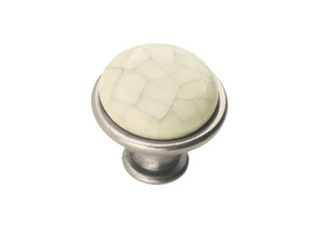Buton GP 19 G11 MLK 4 portelan nichel patinat firicele gri