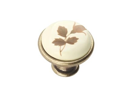 Buton GP 19 GAB MLK 2 portelan alama antichizata floare maro