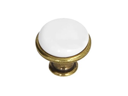 Buton GP 19 GAB WHT 0 portelan alama antichizata cu alb