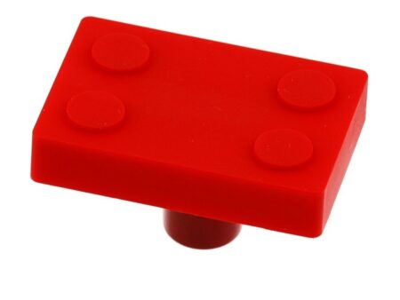 Buton UM BLOCK CZ lego rosu cauciuc