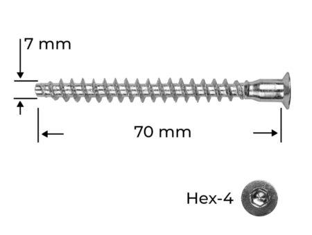 Surub Euro 7.0 x 70mm 100 buc
