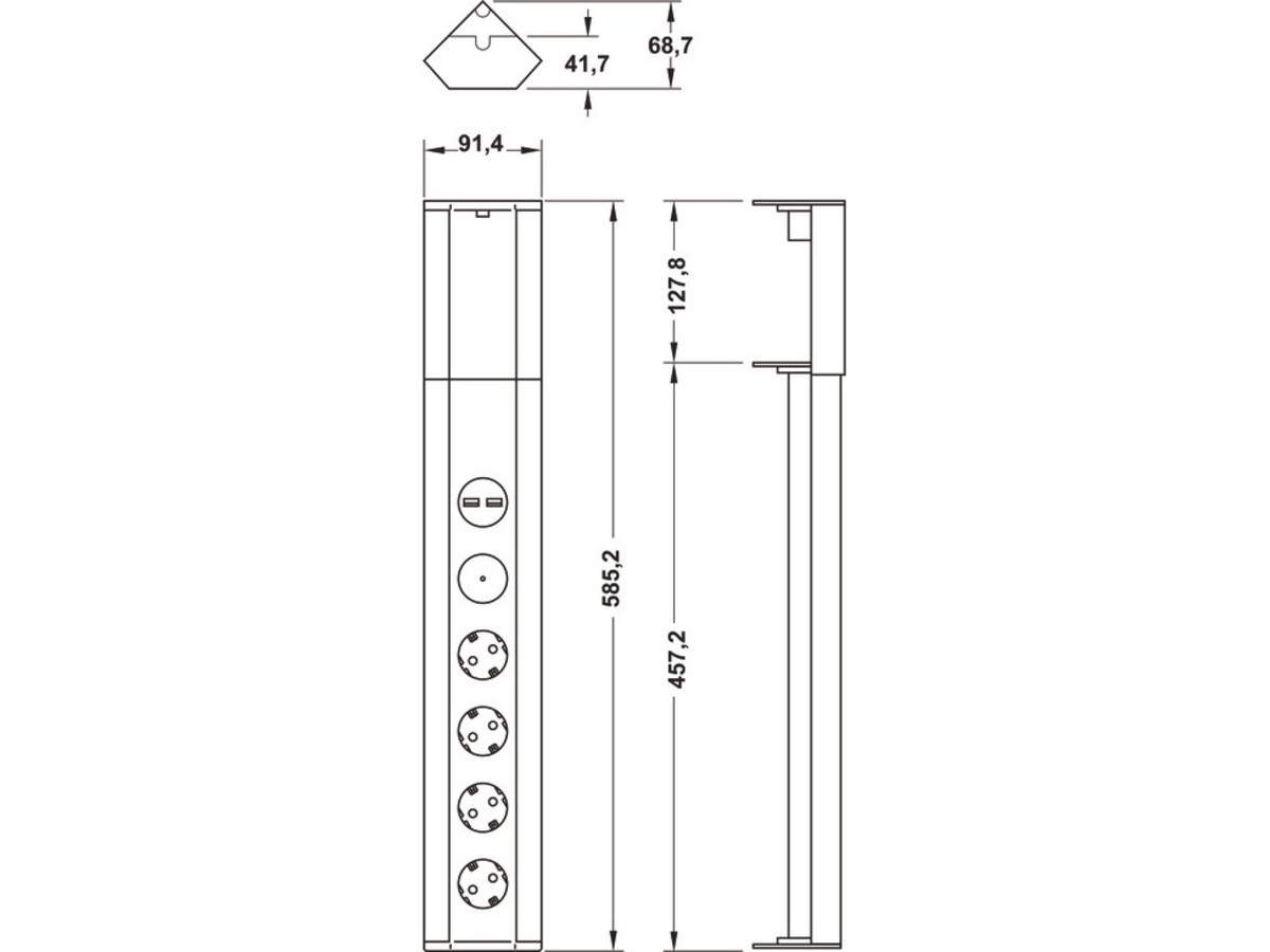 820.08.920 Multipriza colt Aluminiu 4x prize Schuko 2 3 820.08.920 Multipriza colt Aluminiu 4x prize Schuko 2 3