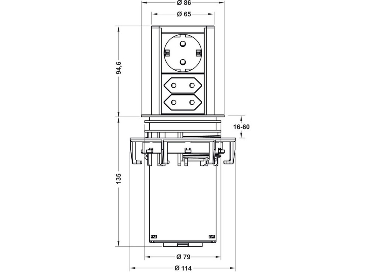 822.92.920 Priza incorporabila ELEVATOR retractabila Inox 230 V 4 822.92.920 Priza incorporabila ELEVATOR retractabila Inox 230 V 4