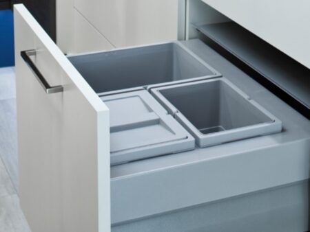 502.03.563 Sortator de gunoi cu trei cosuri 1 x 20 si 2 x 10 litri Hailo Zargen Cargo Moovit 3673 63 1