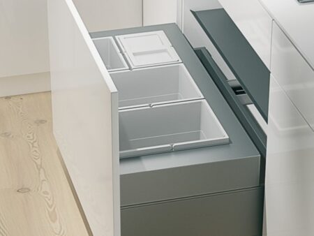 502.07.505 Sortator cu patru cosuri pentru gunoi 2 x 10 si 2 x 20 litri Hailo Zargen Cargo Legrabox 1