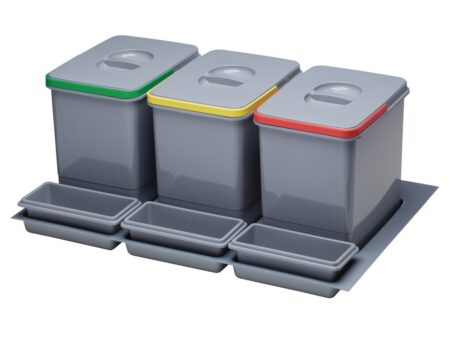 503.63.504 Cosuri colectare gunoi menajer compartimentare detergenti inaltime H 230 mm montaj in sertar