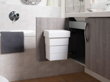 Cos gunoi dreptunghiular 8L cu capac Alb 3215291 1