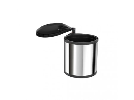 Cos gunoi rotund 12L cu capac negru Inox 3512031 4