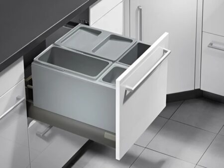 Cos gunoi selectiv 1x18l1x12l1x4.1l cu capac Gri 3630451 1