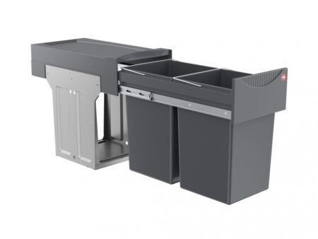 Cos gunoi selectiv 2x15L cu capac Gri inchis 3666101 1