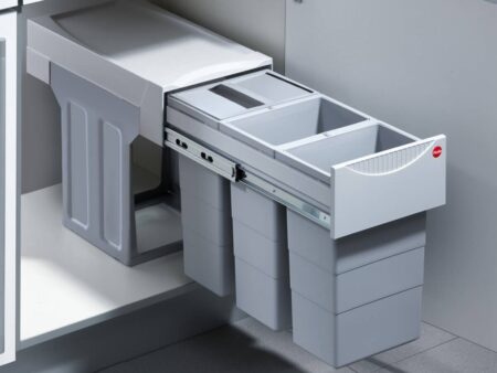 Cos gunoi selectiv 3x10L cu capac Gri 3666841 1